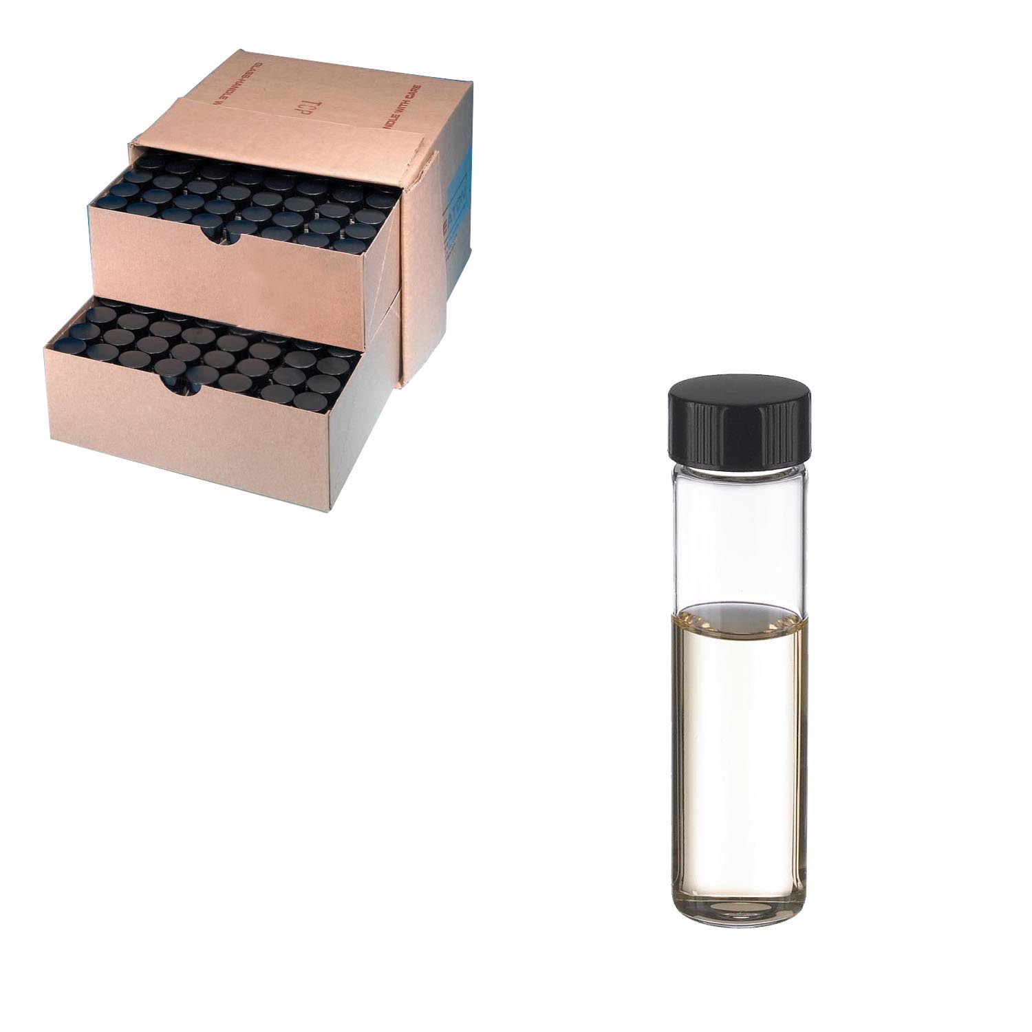 WHEATON 取样瓶 20 mL 标准瓶 无色透明 黑色酚醛树脂盖 PTFE表面的橡胶盖垫 72 个/盒