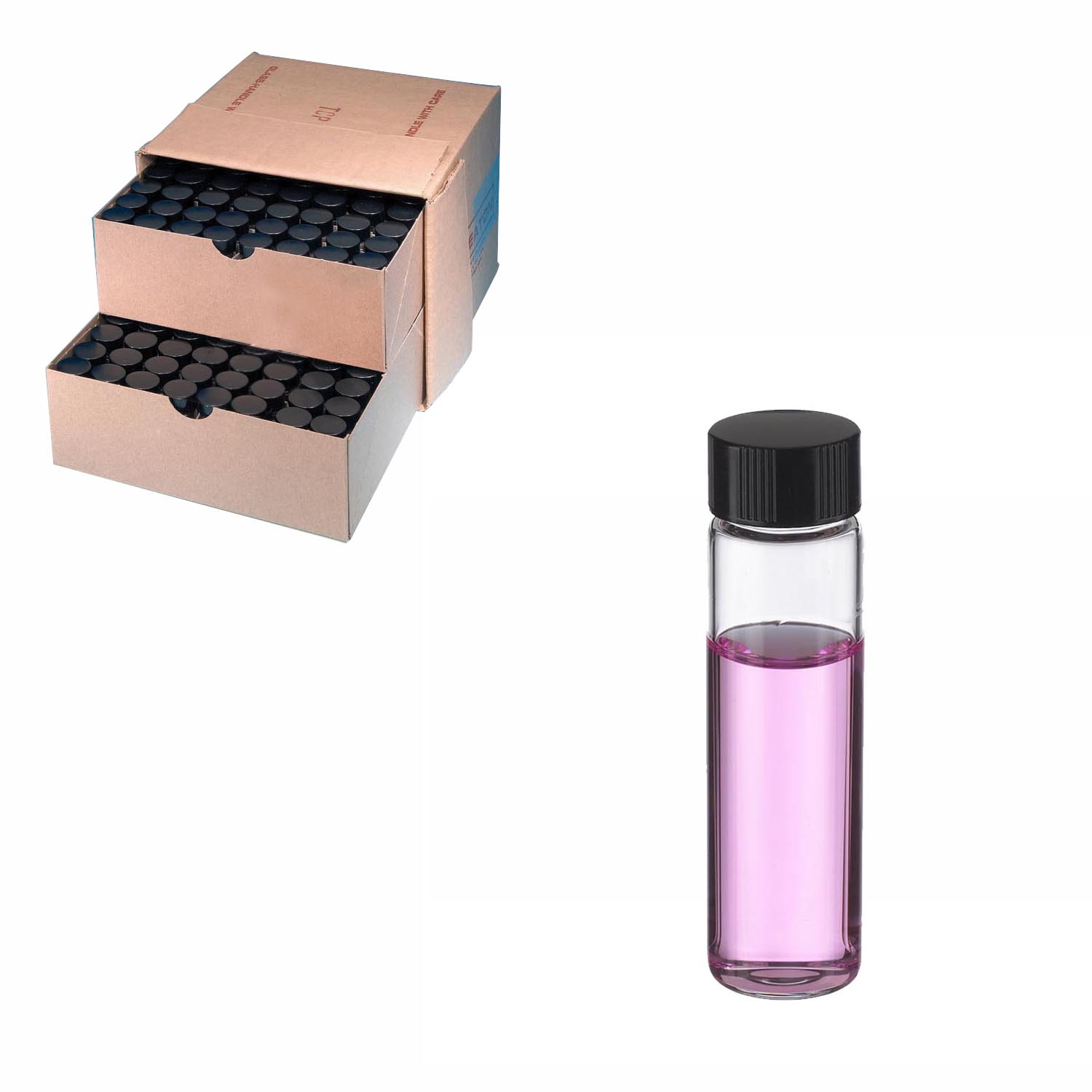 WHEATON 取样瓶 12 mL 标准瓶 无色透明 黑色酚醛树脂盖 PTFE表面的橡胶盖垫 144 个/盒