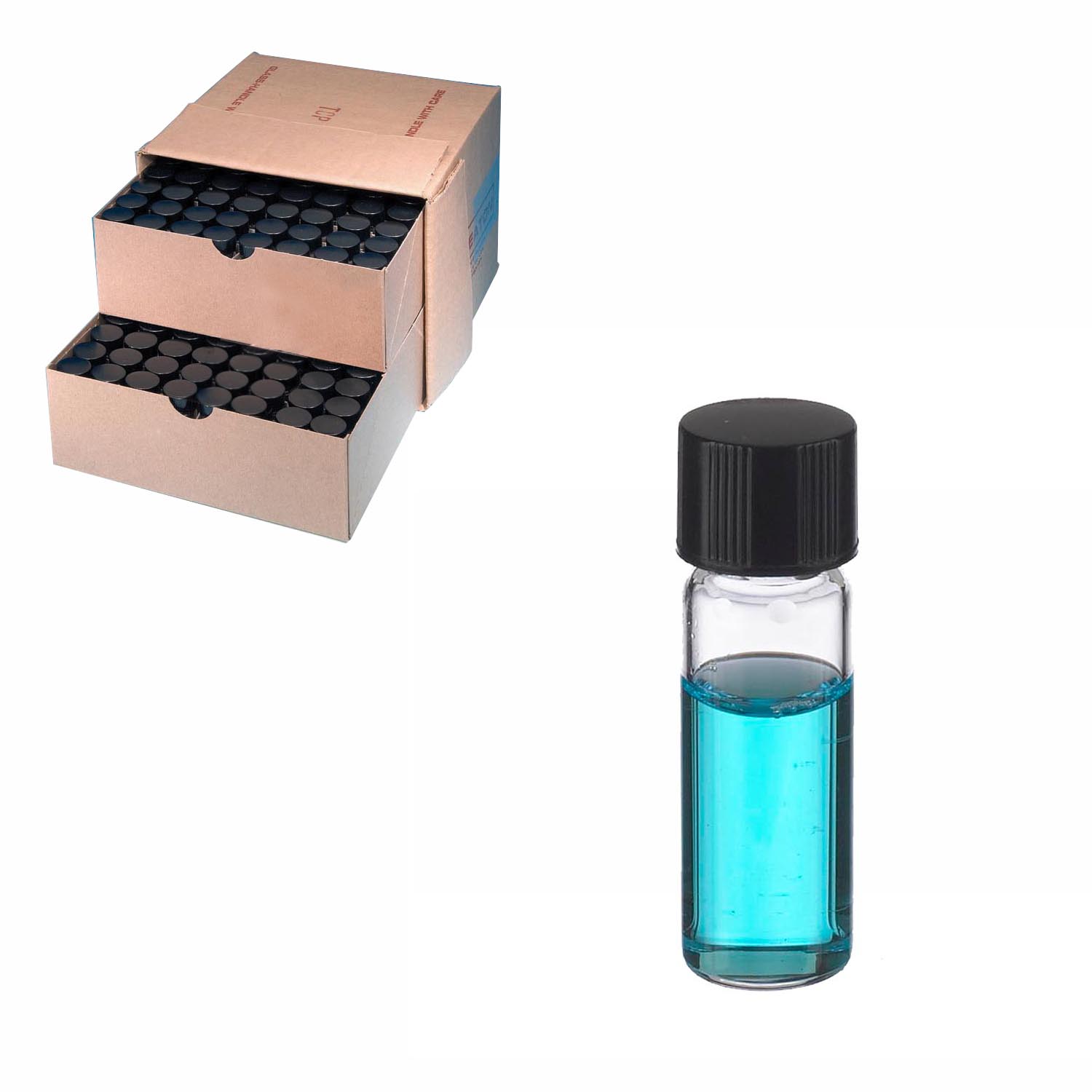 WHEATON 取样瓶 2 mL 标准瓶 无色透明 黑色酚醛树脂盖 PTFE表面的橡胶盖垫 288 个/盒
