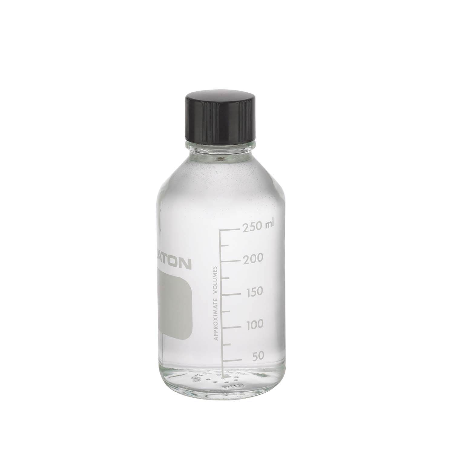 WHEATON 250mL 无色透明带刻度培养基瓶 带聚乙烯垫的酚醛树脂盖 48个/盒