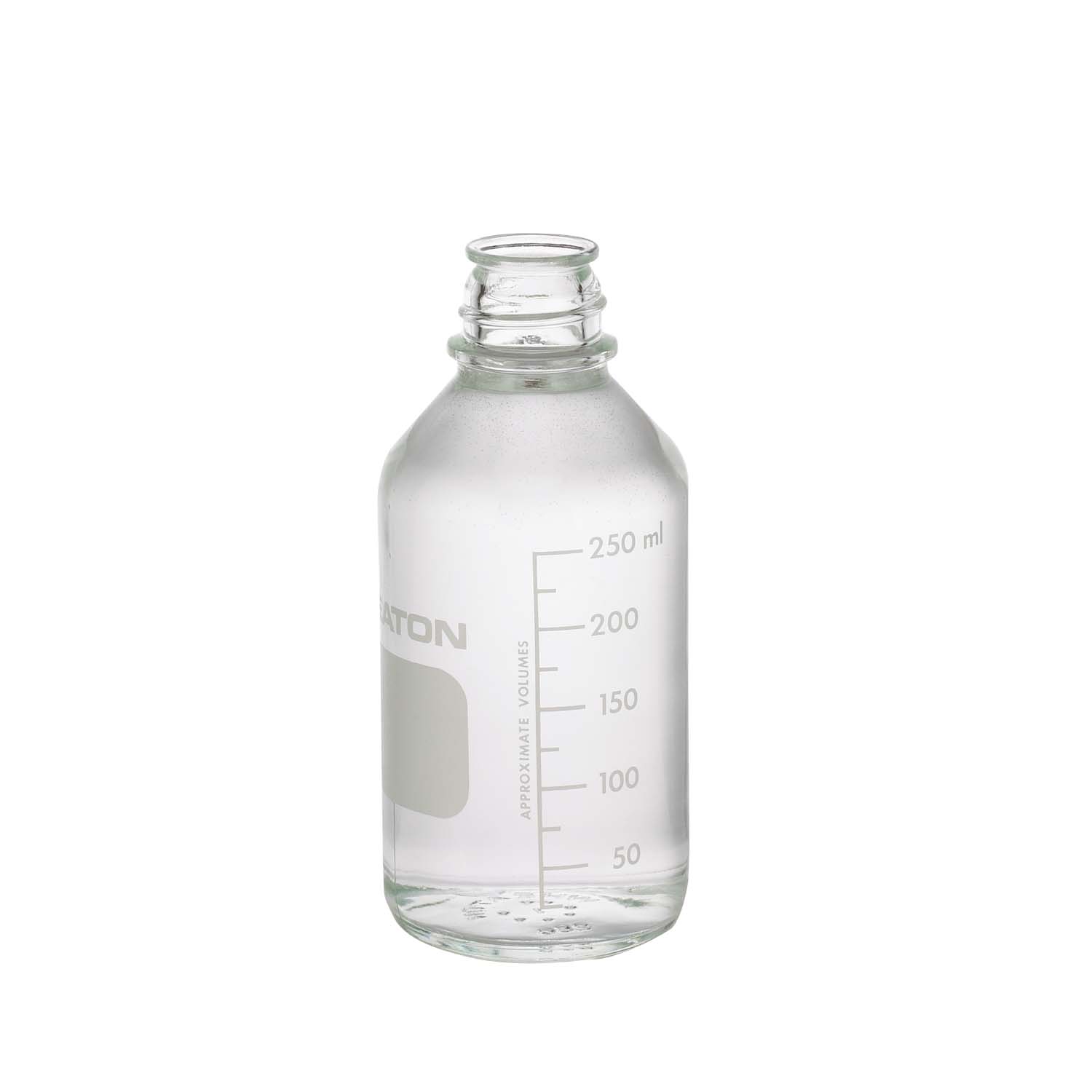 WHEATON 250mL 无色透明带刻度培养基瓶 无盖 48个/盒
