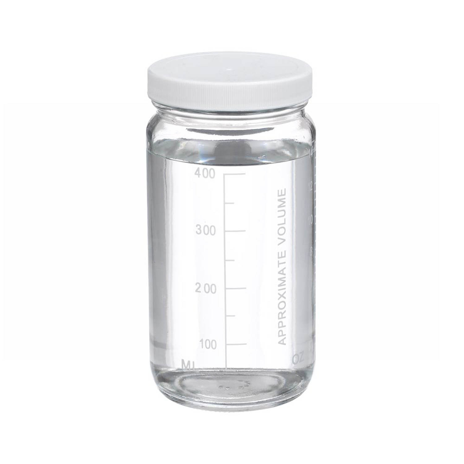 WHEATON 500mL 无色透明刻度瓶 白色聚丙烯盖 PTFE表面的聚乙烯垫 24个/盒