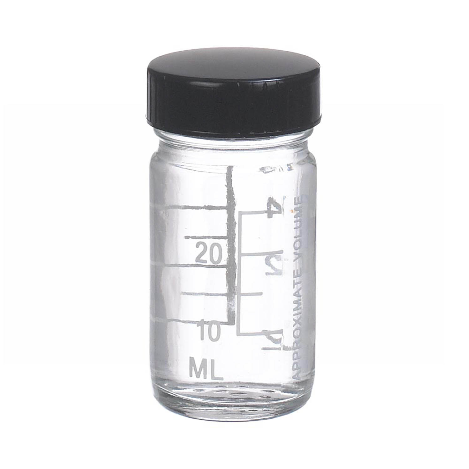 WHEATON 30mL 无色透明刻度瓶 黑色酚醛树脂盖 橡胶垫 48个/盒
