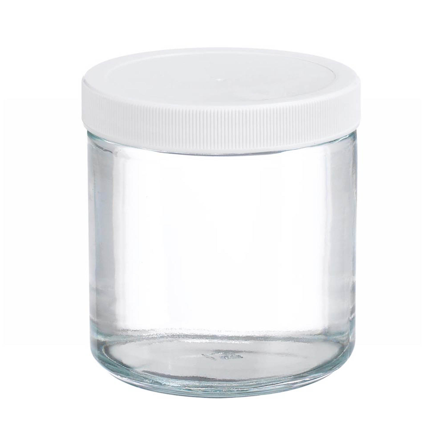 WHEATON 500mL 无色透明直边罐 白色聚丙烯盖 聚乙烯/聚丙烯盖垫 12个/盒