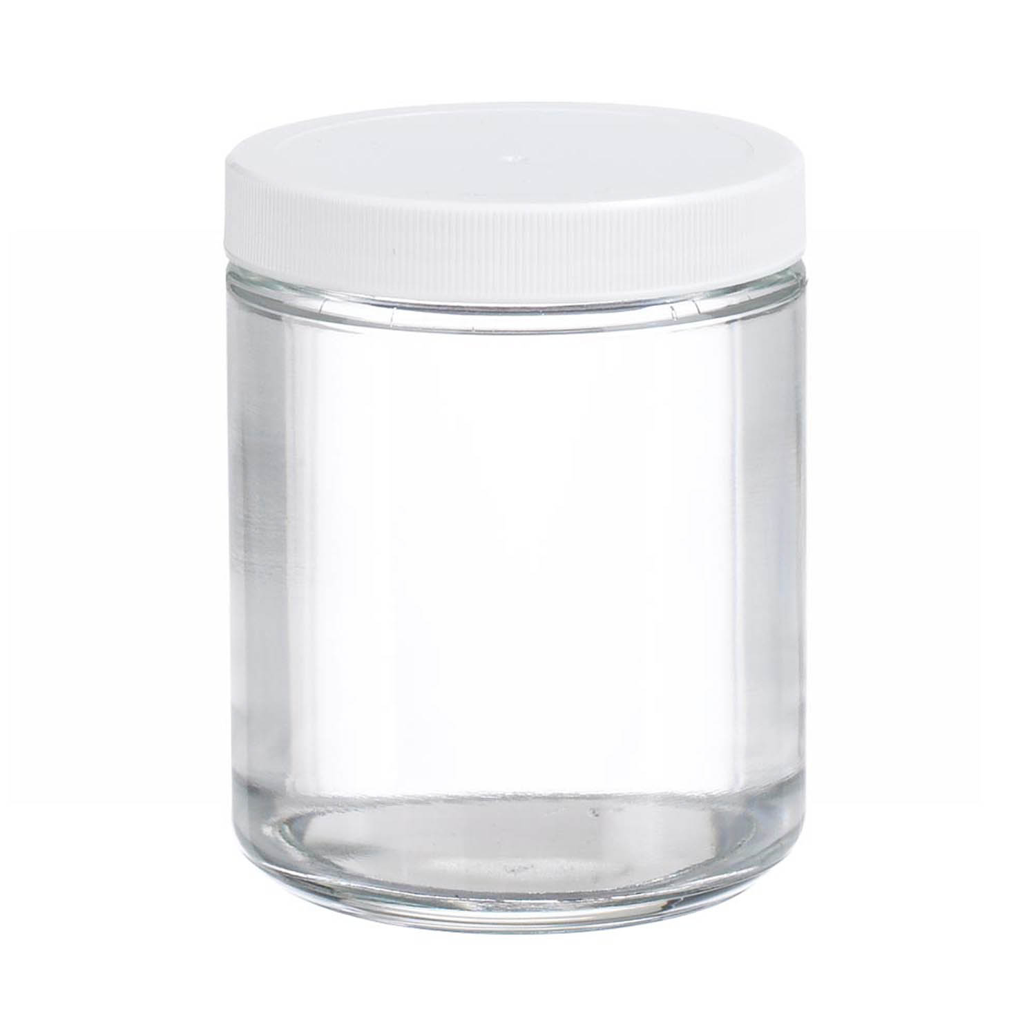 WHEATON 250mL 无色透明直边罐 白色聚丙烯盖 聚乙烯/聚丙烯盖垫 24个/盒