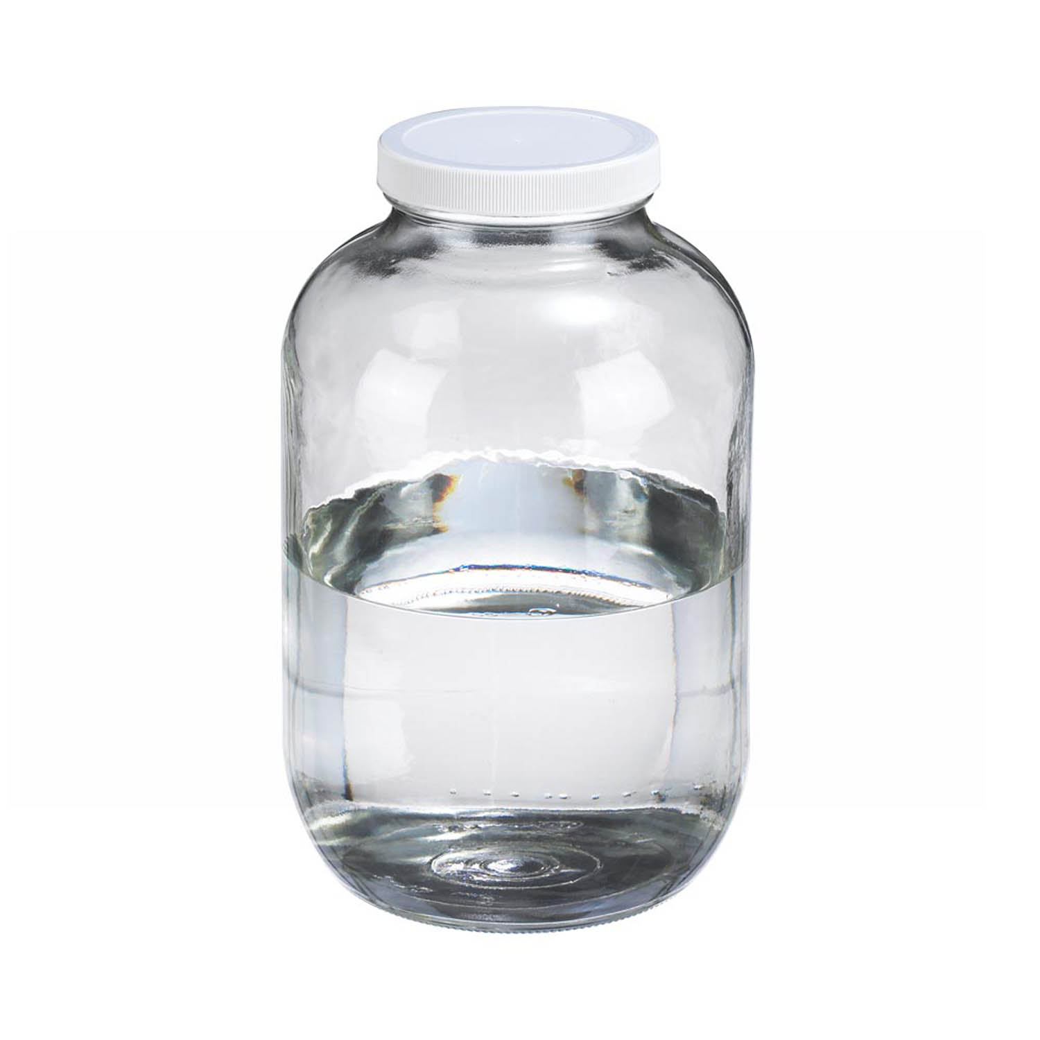 WHEATON 4000mL 无色透明标准广口瓶 白色聚丙烯盖 PTFE表面的聚乙烯垫 4个/盒