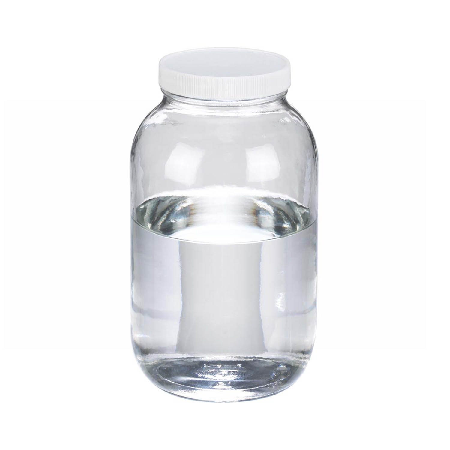 WHEATON 2000mL 无色透明标准广口瓶 白色聚丙烯盖 聚乙烯盖垫 6个/盒