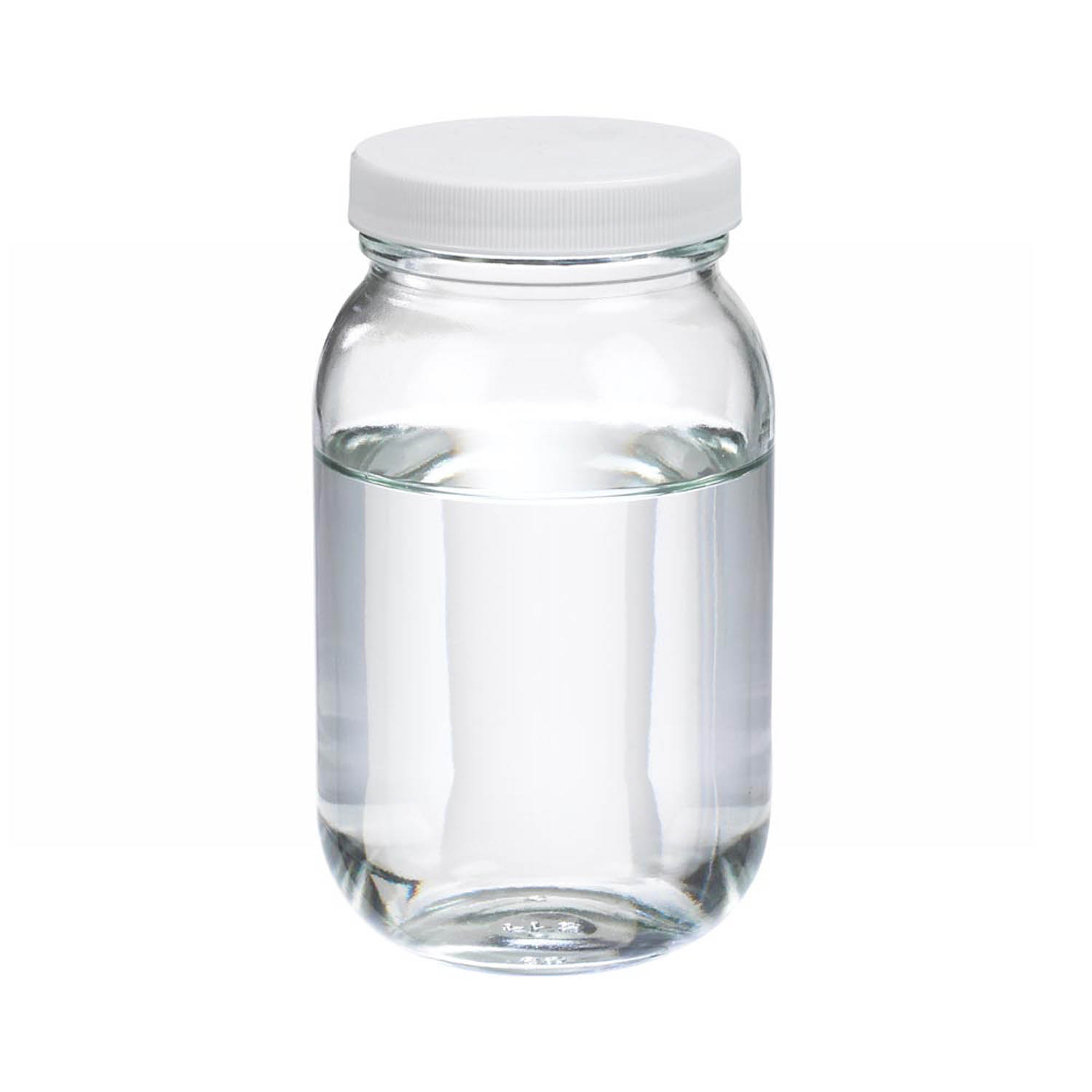 WHEATON 500mL 无色透明标准广口瓶 白色聚丙烯盖 PTFE表面的聚乙烯垫 24个/盒