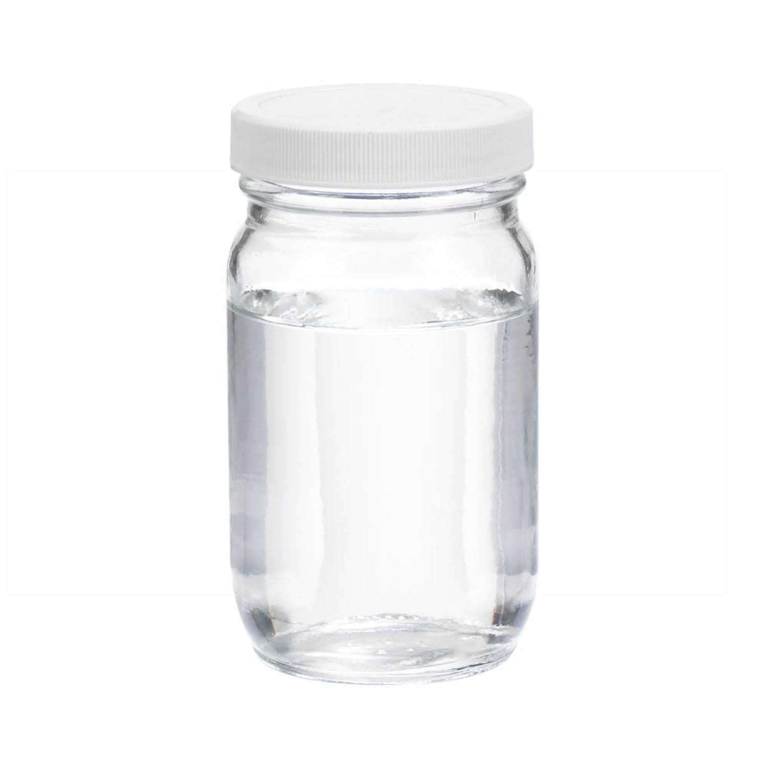 WHEATON 250mL 无色透明标准广口瓶 白色聚丙烯盖 PTFE表面的聚乙烯垫 24个/盒