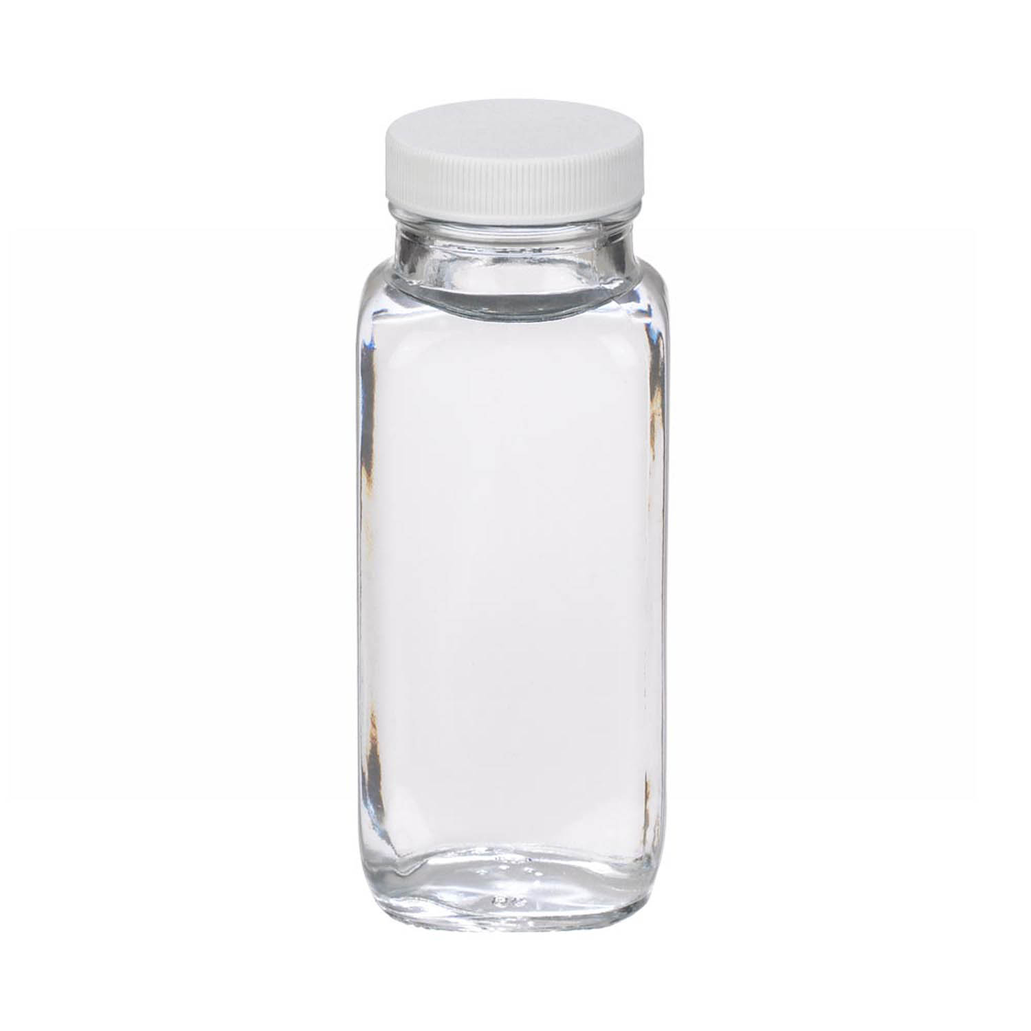 WHEATON 250mL 无色透明法国方形瓶 白色聚丙烯盖 聚乙烯盖垫 84个/盒