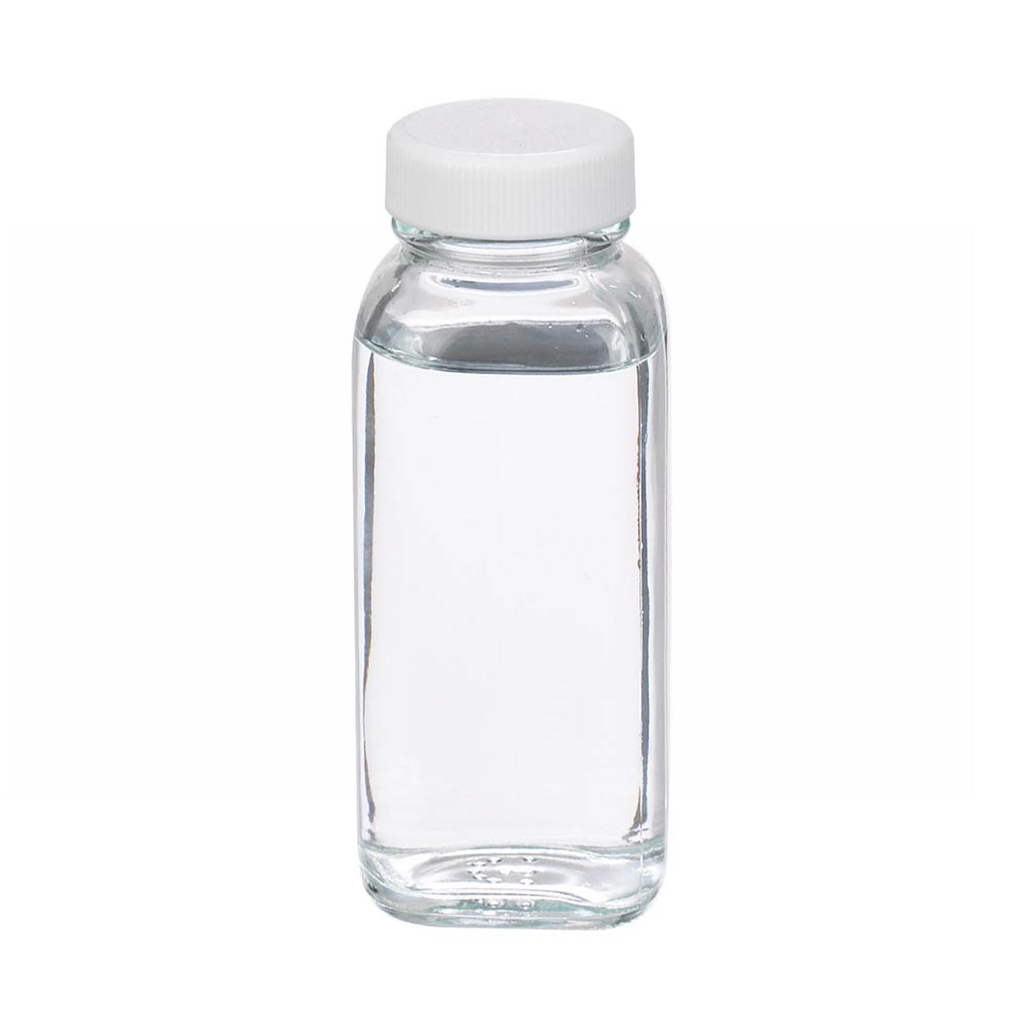 WHEATON 125mL 无色透明法国方形瓶 白色聚丙烯盖 PTFE表面的聚乙烯垫 24个/盒
