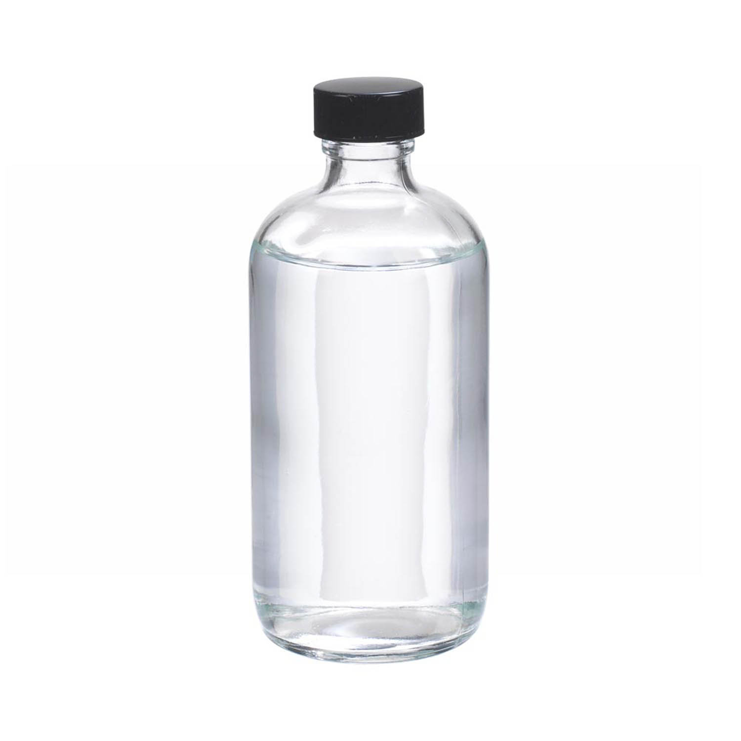 WHEATON 250mL 无色透明波士顿圆形瓶 黑酚醛树脂盖 橡胶盖垫 12个/盒