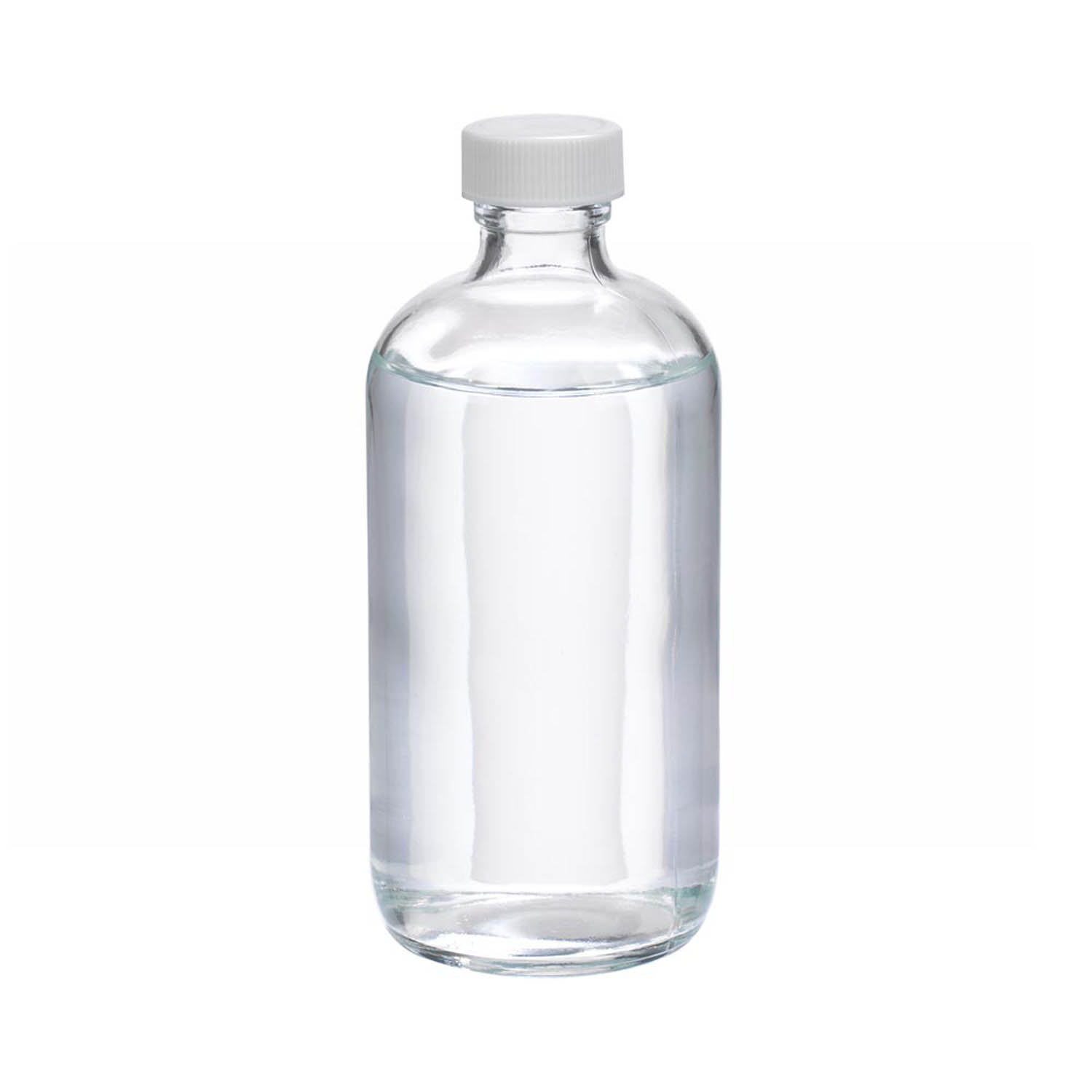 WHEATON 250mL 无色透明波士顿圆形瓶 白色聚丙烯盖 PTFE表面的聚乙烯垫 12个/盒