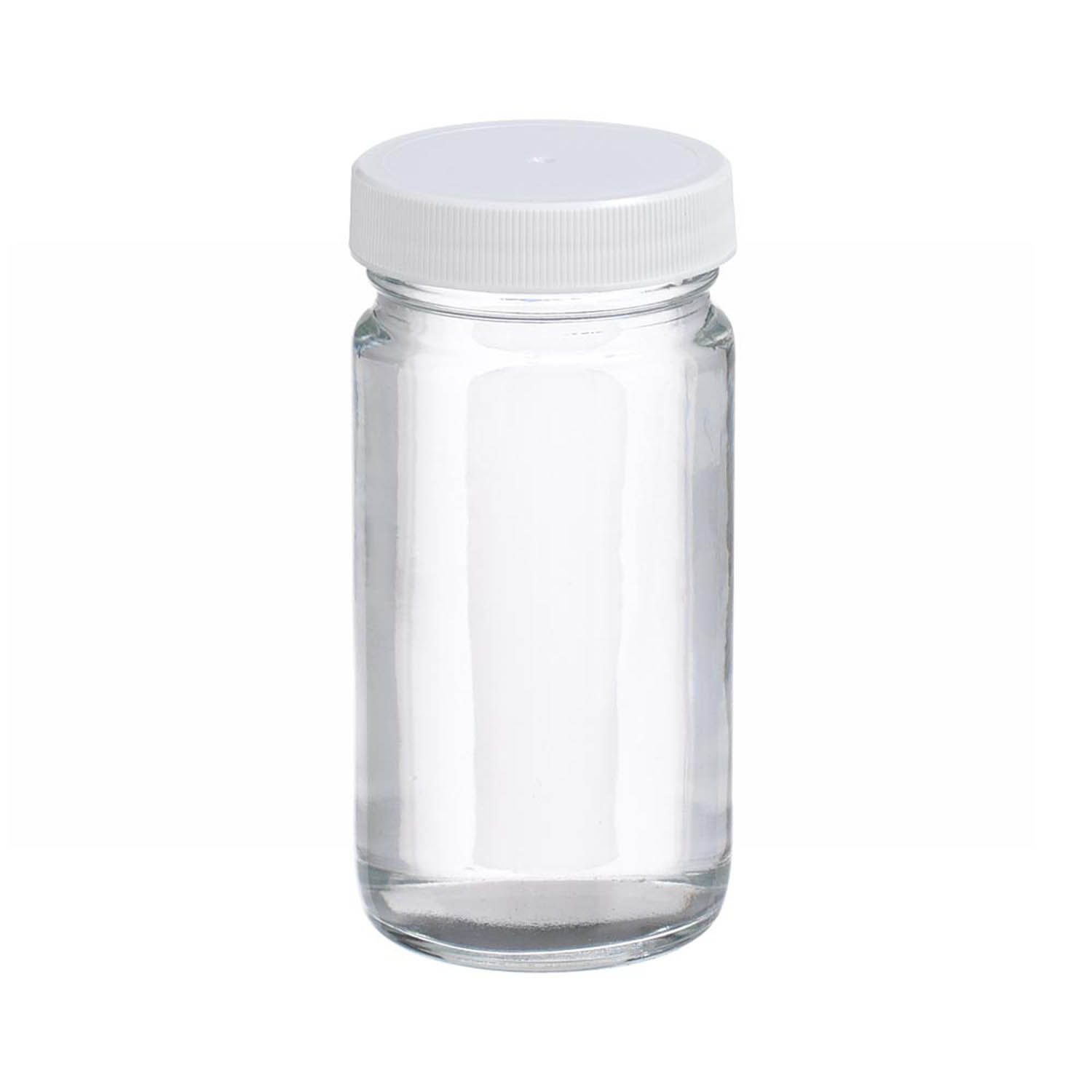 WHEATON 125mL 无色透明AC圆形瓶 白色聚丙烯盖 聚乙烯瓶盖垫 24个/盒